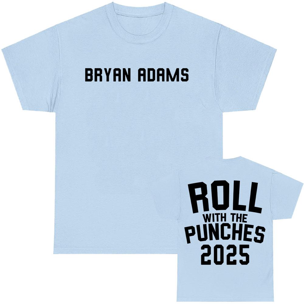

Футболка с принтом BRYAN ADAMS ROLL WITH THE PUNCHES TOUR 2025 Футболки с коротким рукавом из хлопка в уличном стиле для мужчин Футболки унисекс XL
