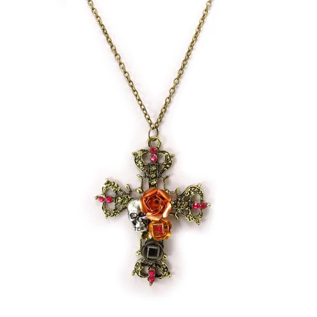 Les Trésors De Lily [R6746] - Designer 'Scarlett' Orange Gold Sautoir Necklace - 70 Cm - 75x55 Mm