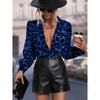 Simple And Clear Love Flower Print Ladies Casual Long Sleeve Lapel Shirt Outdoor Casual Ladies Shirt Urban Street Fashion Shirt