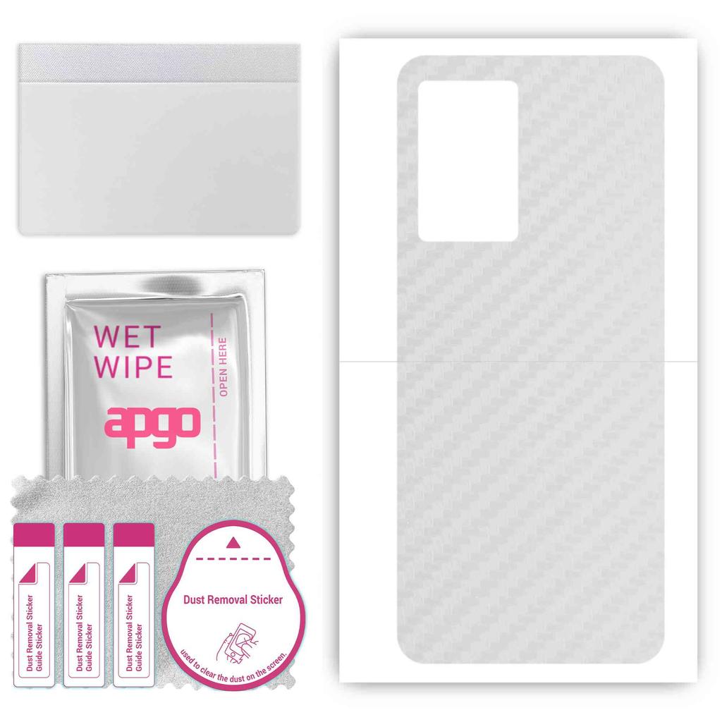 apgo Protective Skin Sticker for the Back Compatible with Realme V23i, Wrap Film, Foil, Vinyl - Pattern Transparent Carbon
