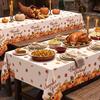 Thanksgiving Harvest Tablecloth Fall Pumpkin Maple Leaf Rectangle Disposable PE Plastic Table Cloth Dinner Party Cover Decor