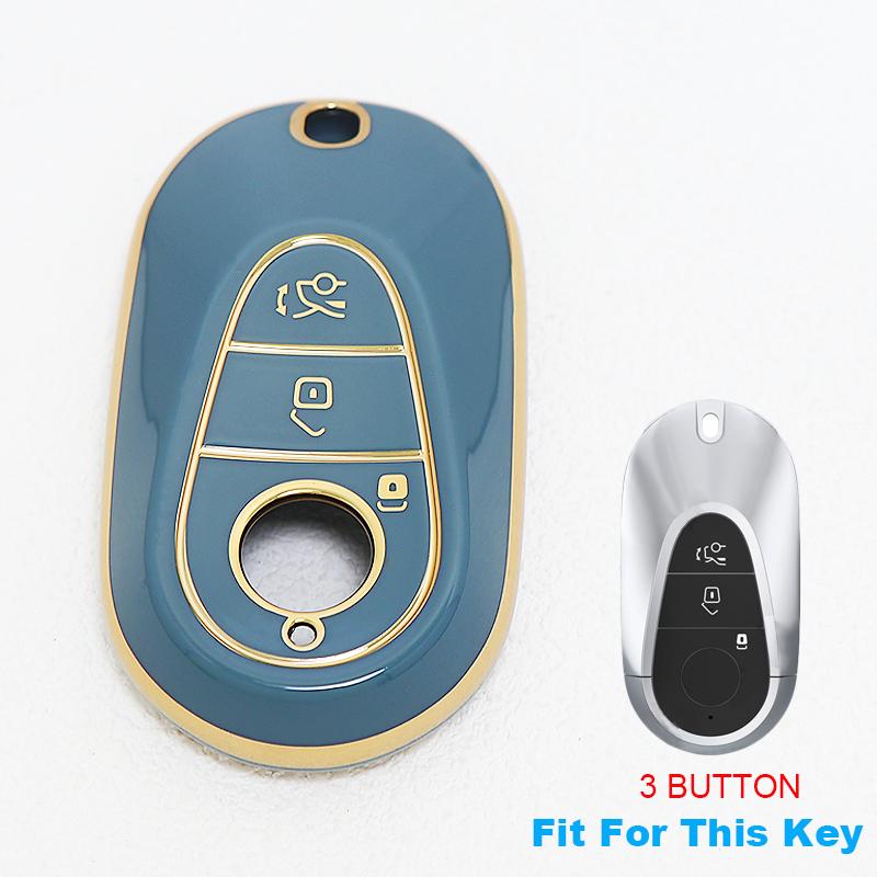 Smart Remote Car Key Case Cover Fob Bag For Mercedes Benz Eqs Eqe Class W206 W214 W223 C236 C E S Cle Glc Keyless Protector