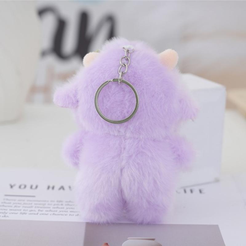 Soft Fluffy Sheep Stuffed Keychain Lovely Lace Skirt Animal Pendant for Kids Purse Accessory Party Gifts