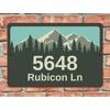 Mountain Forest Personalized Metal Address Plaque Custom Home Number Sign
