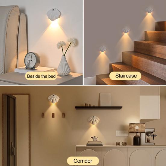Motion Sensor Night Light Dimmable 3 Light Modes Auto On/Off Rechargeable Simple Installation Wireless Magnetic Wall Light