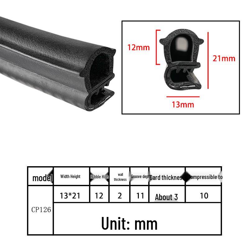 High-Temperature Resistant U-Shaped Rubber Sealing Strip for Dustproofing Electrical Cabinets and Car Doors
