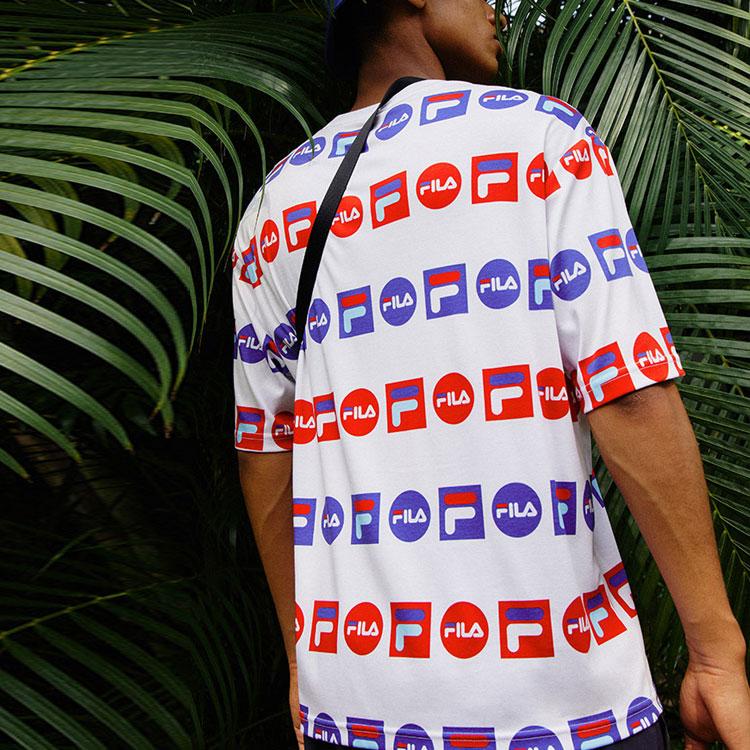 Fila Logo Print Sports Loose Round Neck Short Sleeve T-Shirt Men Tops Standard-White F51M128154F-WT