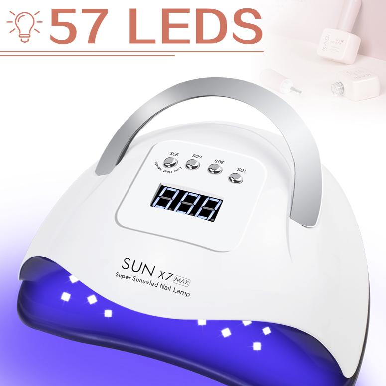 57LEDs UV LED Nail Lamp Acrylic Gel Dryer Lamp With Smart Sensor Low Heat Mode Purple Nail Art Salon Manicure Machine