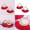 Ethnic Long Artistic Tassel Earrings Alloy Pendant Women Jewelry For Travel