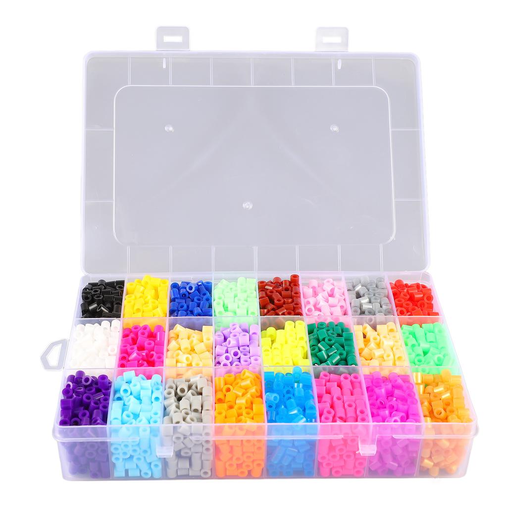 24 Color Fuse Beads Set 5mm Fuse Beading Kit with Pegboards Set Art Crafts Toys for Kids