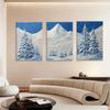 Snowy Forest Canvas with Pine Wood Frame - Decorative Living/Dining Room Wall Art