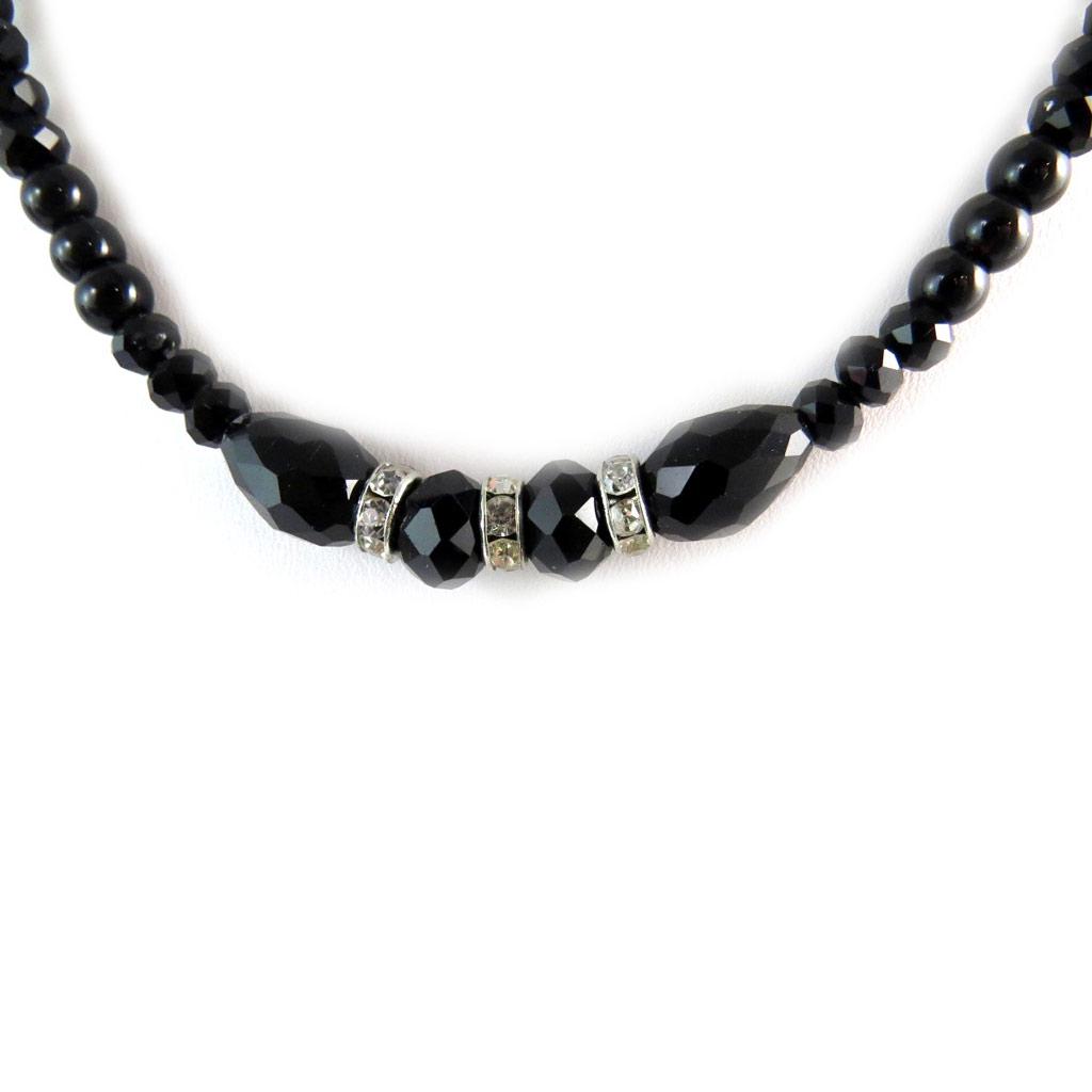 Les Trésors De Lily [N8853] - Black Silver 'Sissi' Necklace