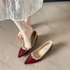 Fashion Women's Flats Spring Summer Fashion Rhinestone Pointed Casual Shoes Comfortable Height Increase Lightweight Breathable Sandals