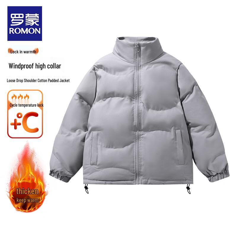 ROMON Men's Stand Collar Thickened Insulated Casual Jacket