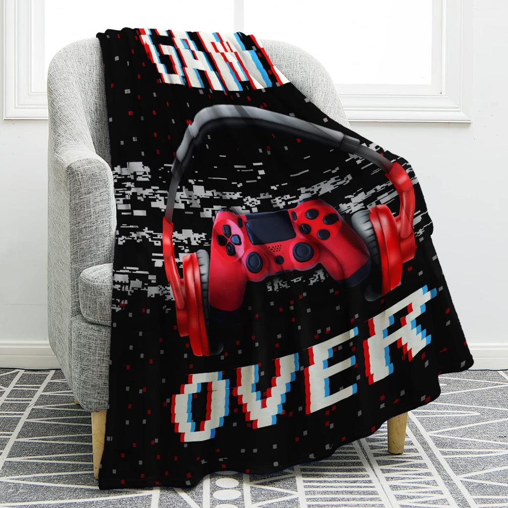 VIKAMA Gaming Wind Cover Blanket Gamepad Gradient Dazzle Color Sofa Blanket Bedroom Blanket Home Four Seasons Blanket