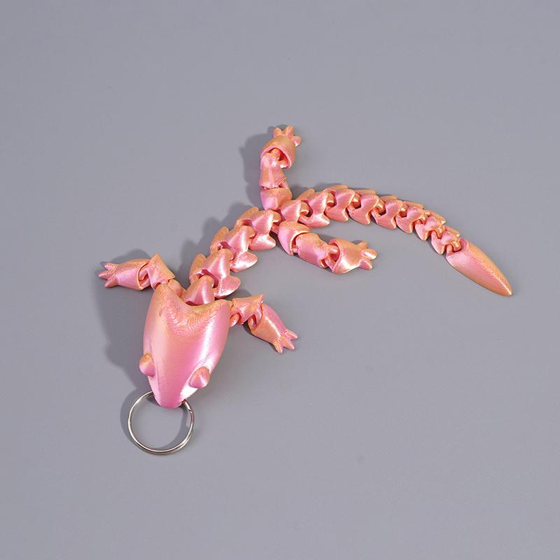 Adorable Multi Jointed Keyrings Creative 3D Printed Gecko Figurine Keychain Unique Backpack Decoration Accessories Gifts