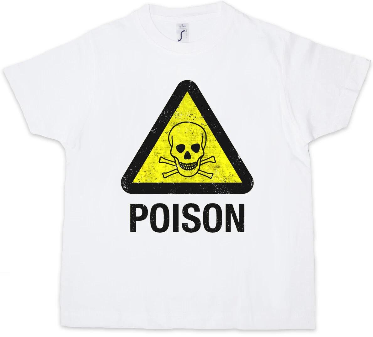 

CAUTION POISON LOGO SIGN Kids Boys kids boys T-Shirt Skull Poisonous Warning Danger 150