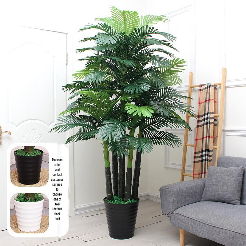 Große künstliche Fischschwanzpalme als Zimmerpflanze | Indoor-Kunstgrün für die Wohnzimmerdekoration