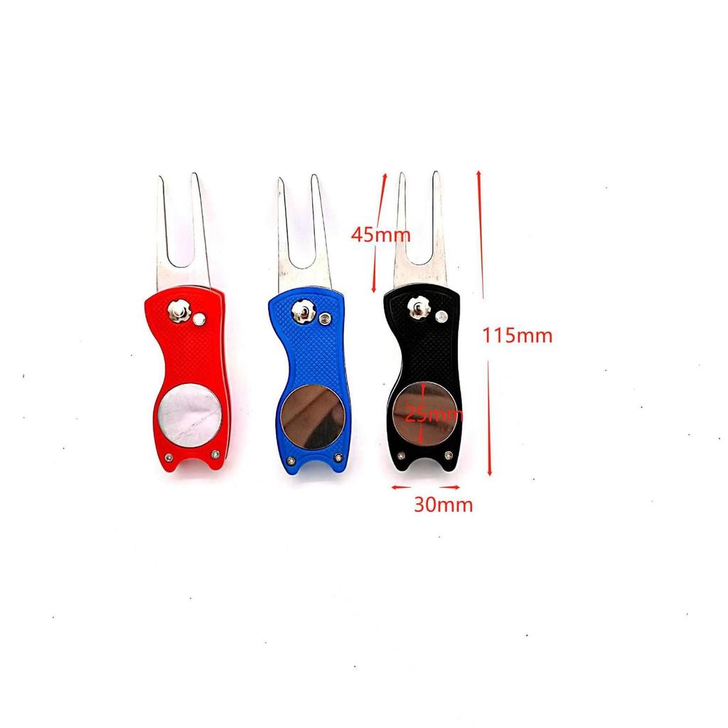 Golf Lawn Repair Folding Divot Tool - Plastic Ball Fork