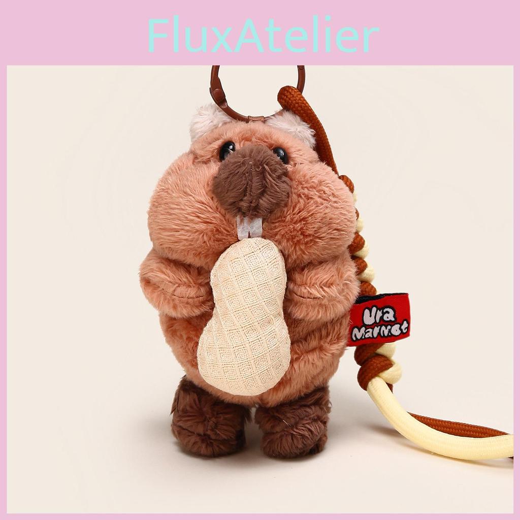 Cute Cartoon Eating Peanuts Groundhog Plush Toy Pendant Keychain For Bag Decor And Gifts