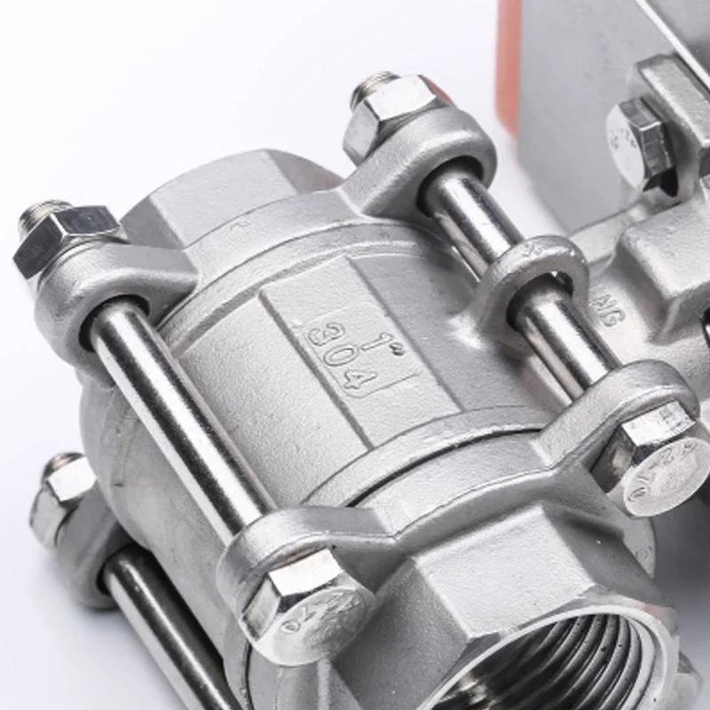 DN8 DN10 DN15 DN20 DN25 DN32 DN40 DN50 Three Piece Pneumatic Ball Valve With High Platform 304 Double Acting Cylinder