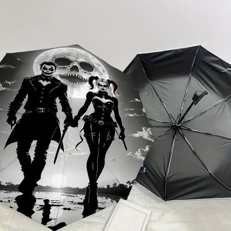 1PC Warner Joker Harley Umbrella-8-Rib Reinforced, Automatic Open, Lightweight-A107