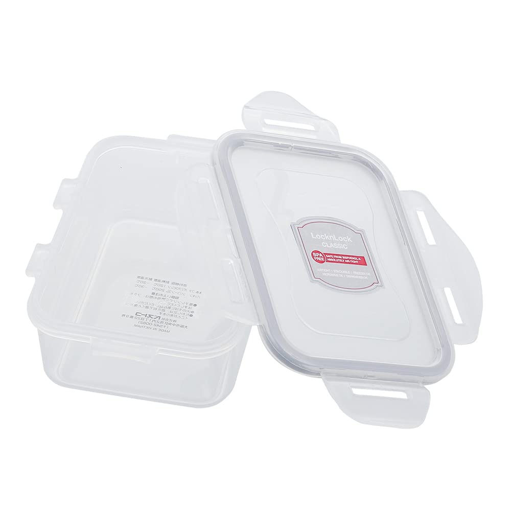 Bestco Lock Lock Classic 350ml Storage Gray HPL806G & Container, Rectangular,