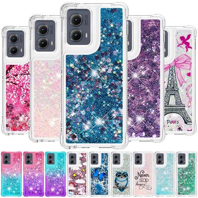 Coque Edge 5G 2024 sur Pour Fundas Motorola Edge 2024 Housse Paillettes Bling Dynamique Liquide Coque Pour Moto Edge2024 5G Étuis de Téléphone Etui