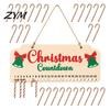 Christmas Party Supplies Wooden Advent Calendar, Hanging Countdown Board with Candy Holiday Mantle Decorations Dates, Festive Wall Decoration