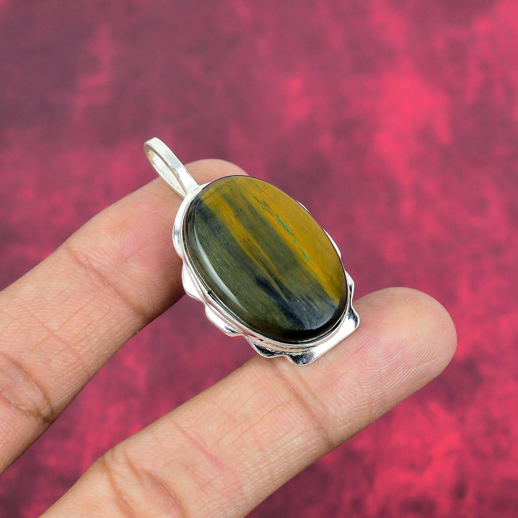 Tiger's Eye 925 Solid Sterling Silver Pendant, Handmade Gemstone Pendant Jewelry, Gifts For Wife Brand New Pendant