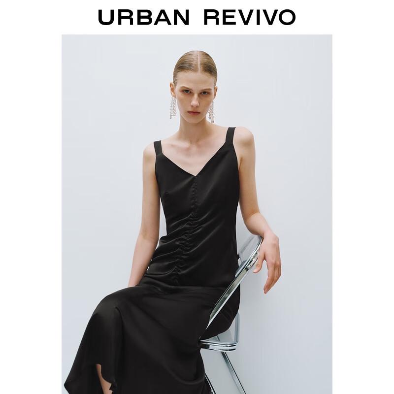 

UR 2025 Women s French Style Pleated V-Neck Sleeveless Dress M