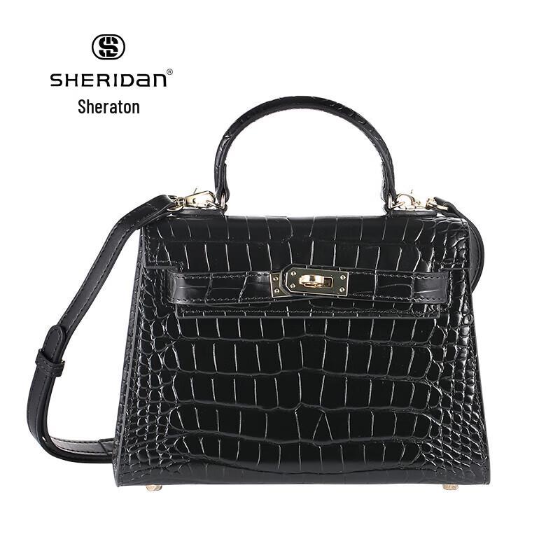 Sheraton Light Luxury Cowhide Kelly Handbag Large