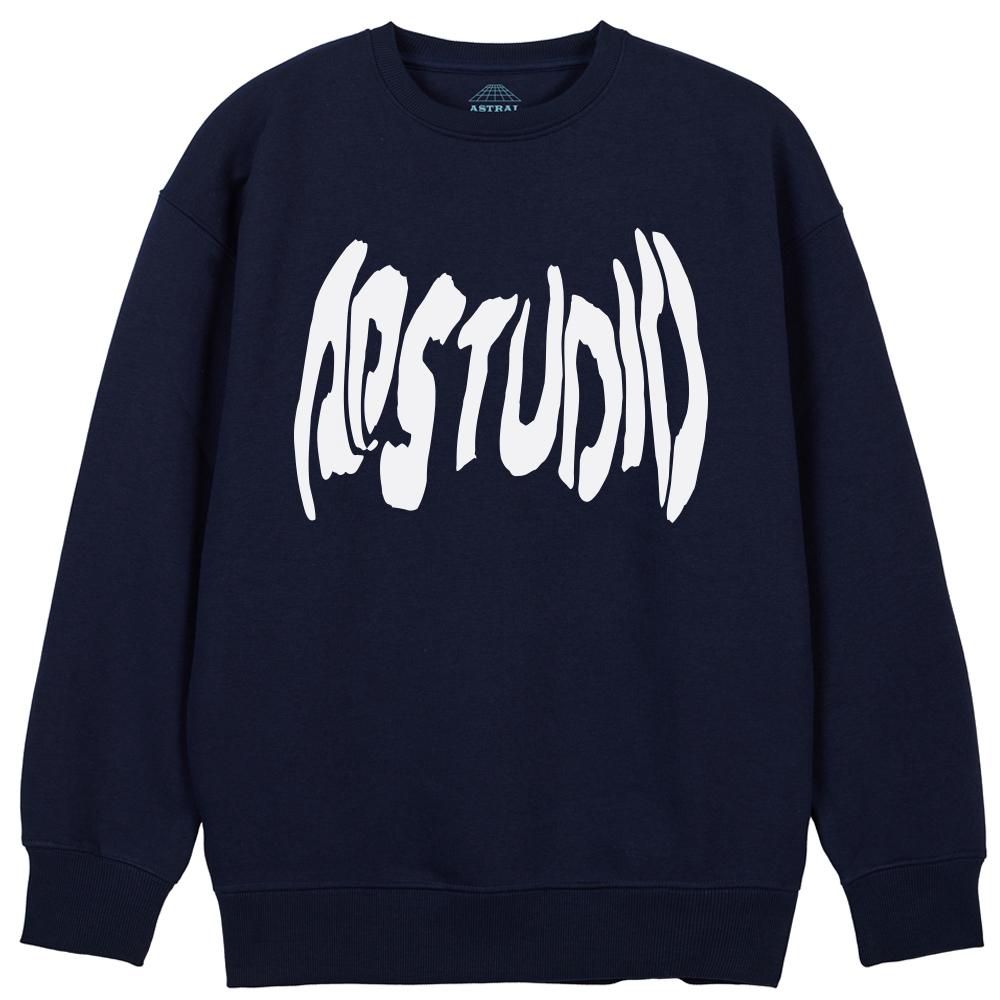 Astral Projection Ap Studio Ghost Lettering Loose Fit Sweatshirt_Navy L