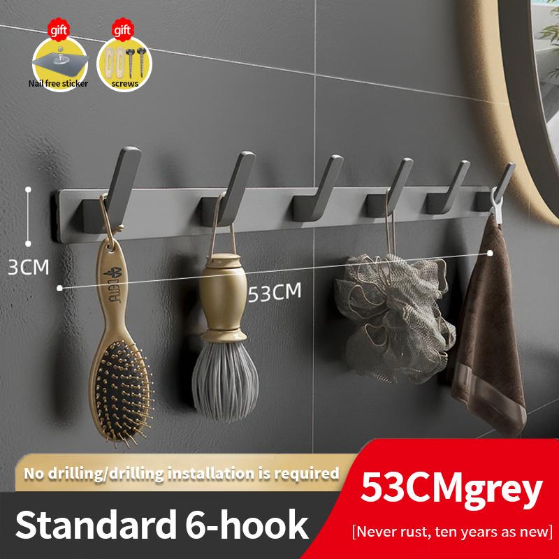 YUNJIEYA Black/White Door Hooks Clothes Hook Hanger Shelf Organizer Storage Shelf Shower Wall Rack Kitchen Bathroom Accessories