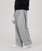 Opeumeideu [Fleece Lined] Side Pintuck Track Line Elastic Waist Sweatpants Wide Training Pants_Gray