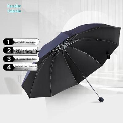 Paradis Parasol Pliant 3 Sections Protection UV Soleil & Pluie