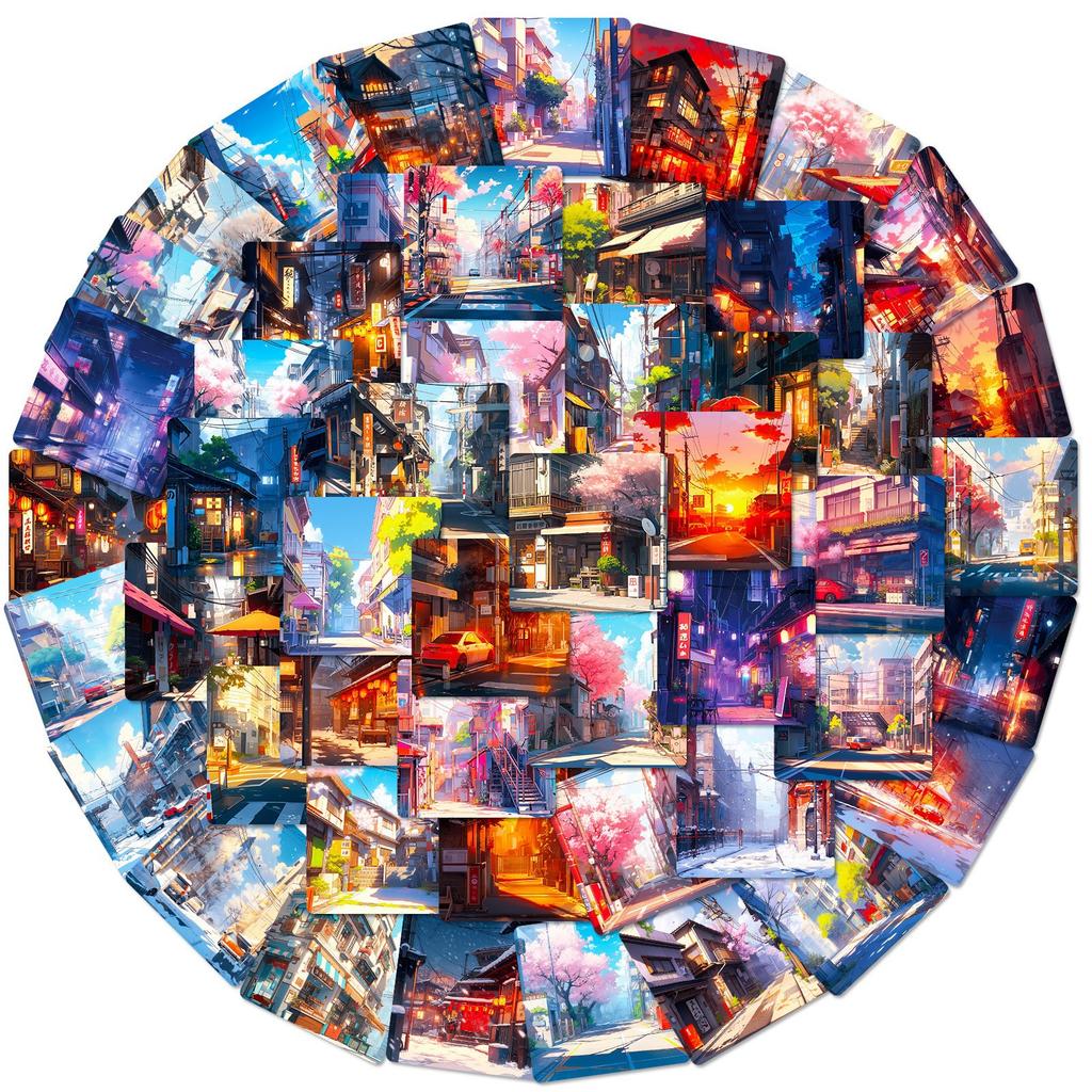 50 Beautiful Street Stickers Healing Scenery Street Stickers Daily Literary Lens Suitcase Stickers
