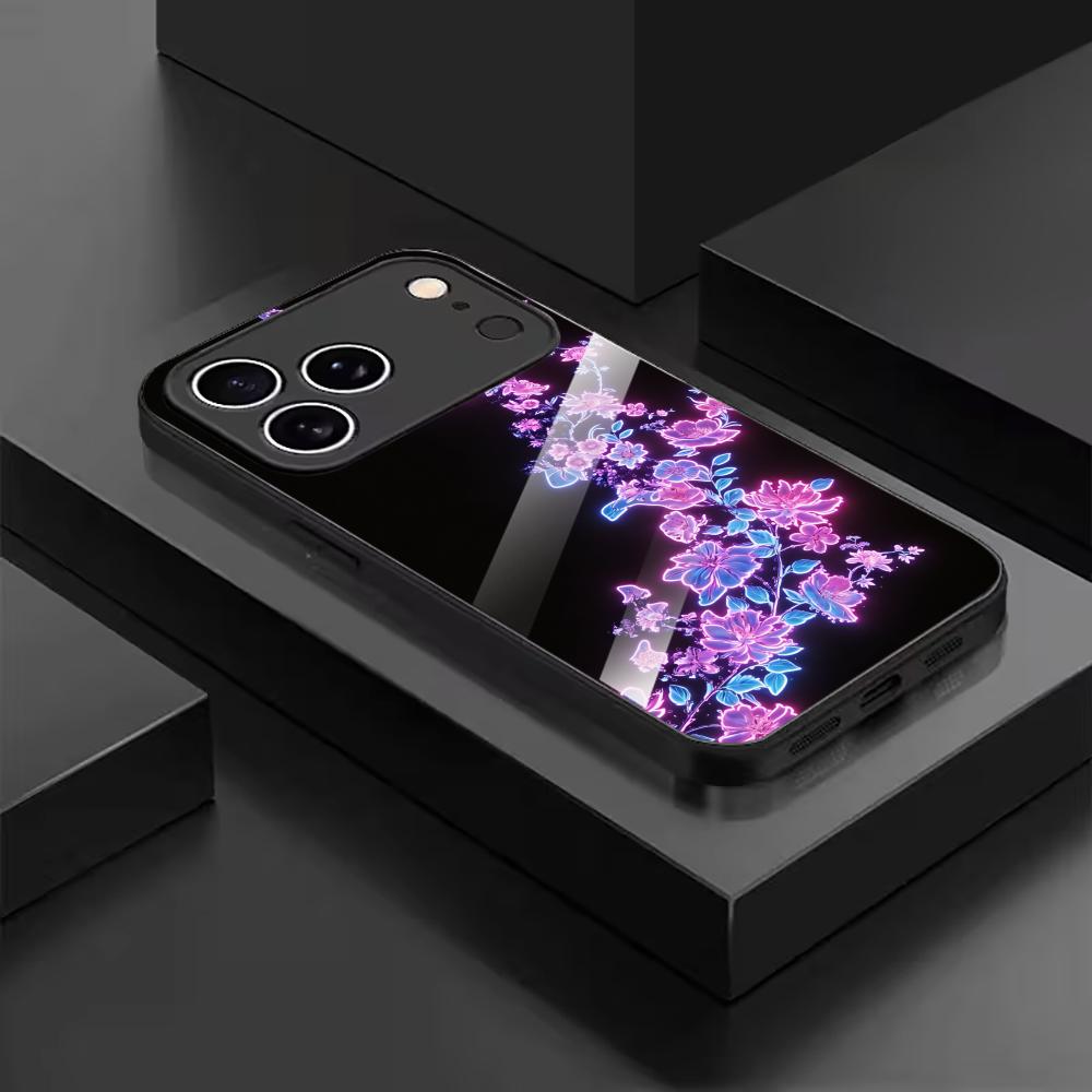 Purple and Pink Cherry Blossom Phone Case for Glass for Iphone 17 Pro Max for iPhone 17 16 15 14 13 12pm Pro Plus
