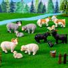 13-Piece Set of Resin Sheep Miniatures Simple Desktop Ornaments (2–5 Cm)