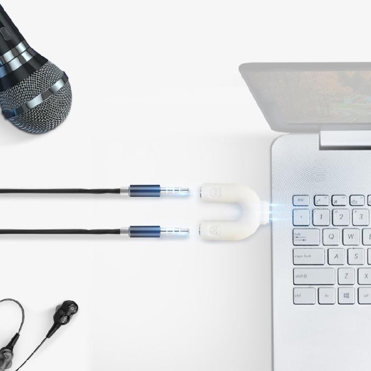 Portable 3.5mm Headsets Adapter Sensitivity Type C to 3.5mm Headphones Y Splitter Supports Double Earphone Connection