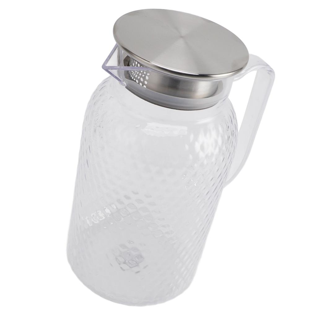 Water Pitcher with Lid and Handle 1500ml Acrylic Heat Resistant Clear Water Kettle Jug for Lemonade Milk Ice Tea Cold