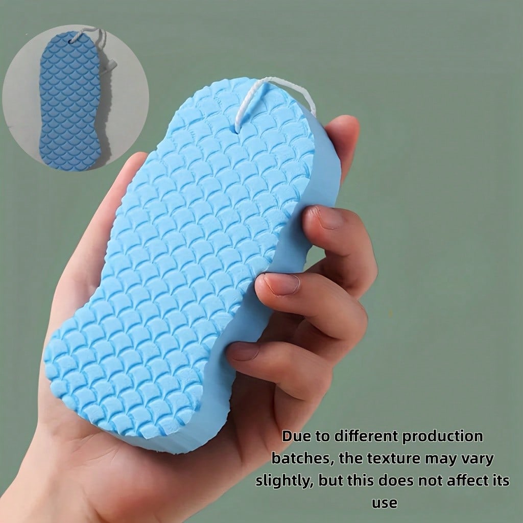 1pcs Fish Scale Pattern Three-Dimensional Bath Sponge, Painless Scrubbing Tool, Deep Cleansing Bath Sponge That Does Not Harm The Skin During Bathing
