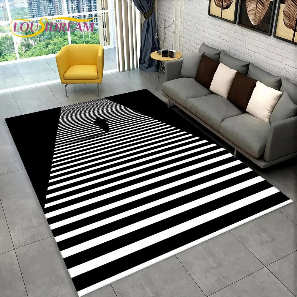 3D Vortex Illusion Area Rug,Abstract Geometric Optical Carpet Rug for Living Room Bedroom Sofa Doormat Decor Non-slip Floor Mat