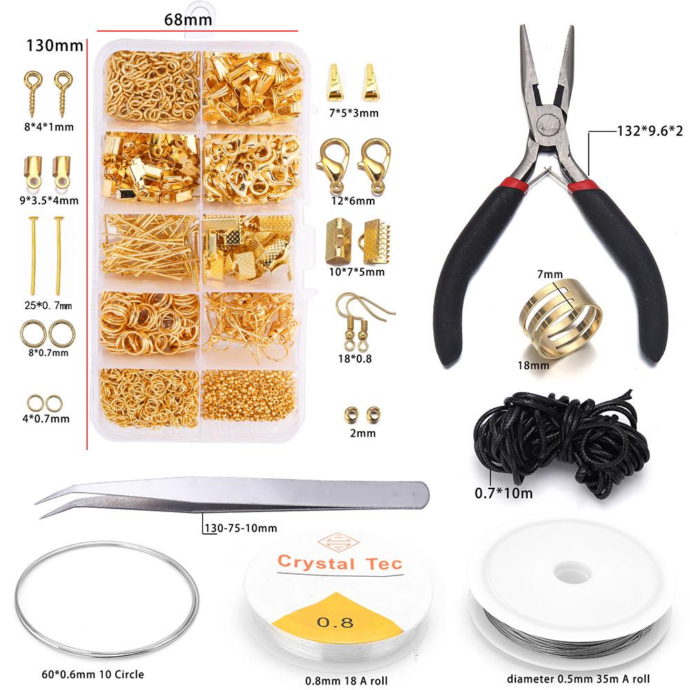 1040pcs/Box Alloy Accessories Kits Jewelry Findings Set Jewelry Making Tools Jump Rings Earring Hook Jewelry Making Supplies Kit