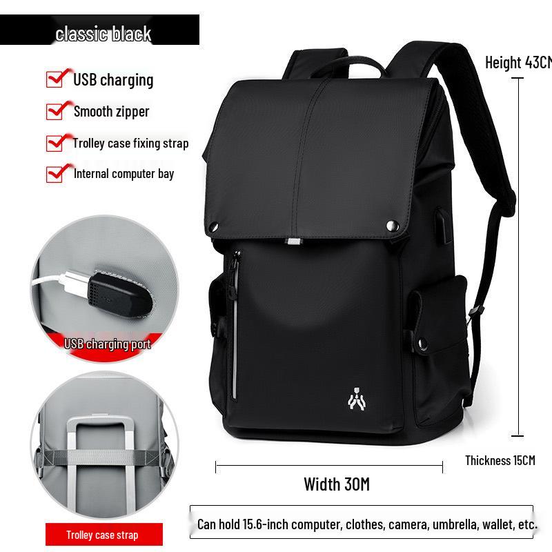 Men s High-Capacity Multifunctional Backpack with USB for Travel & Commuting