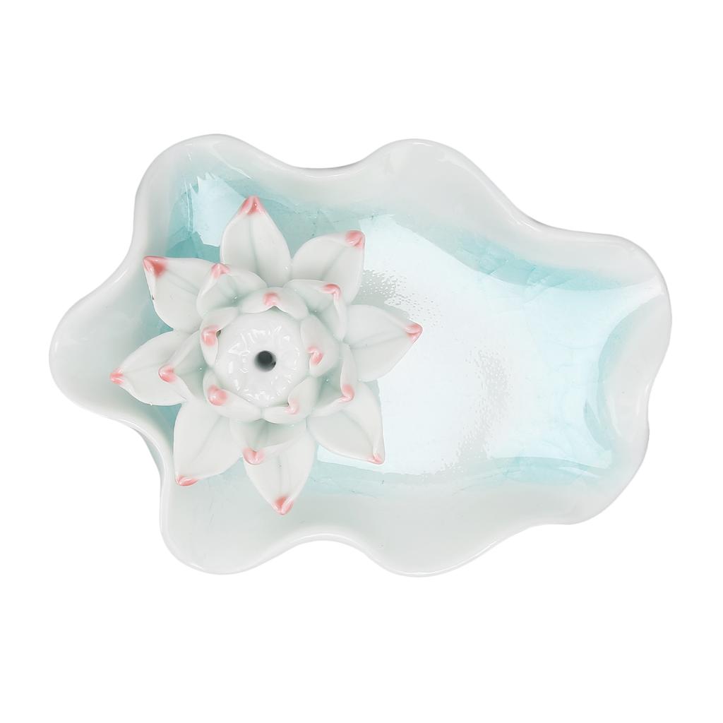 Incense Stick Holder Ceramic Flower Shape Home Decoration Incense Burner Catcher Tray White