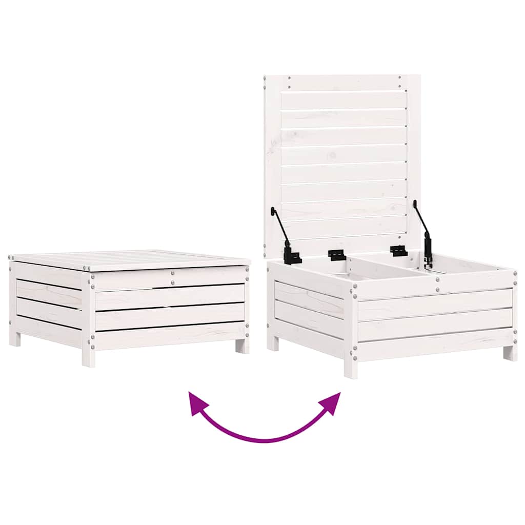 Garden Stool White 62x63.5x32 cm Solid Pine Wood