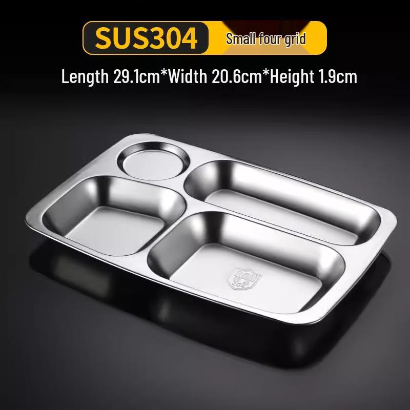 Deepened 304 Stainless Steel Compartment Tray