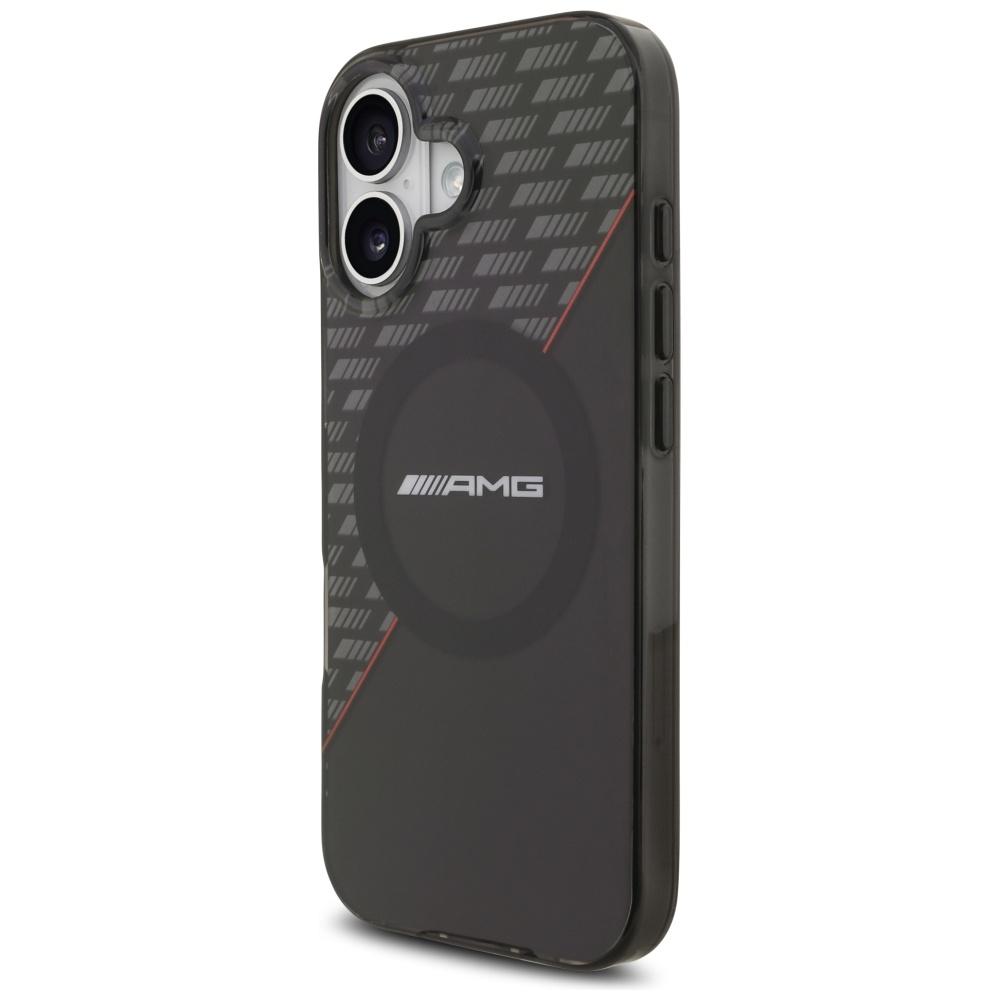 AMG Double Layer Transparent Rhombs MagSafe Case for iPhone 17 Black/Red