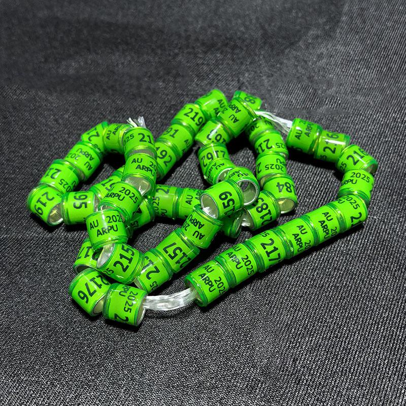 100 Pcs 2025 Aluminum Plastic Pigeon Foot Ring With Number Letter Bird Leg Sign Rings Fly Race Identification Circle Pilgrims